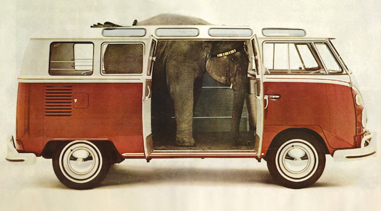 La publicidad más creativa del VW Bus - Parte 1: De alubias a elefantes
