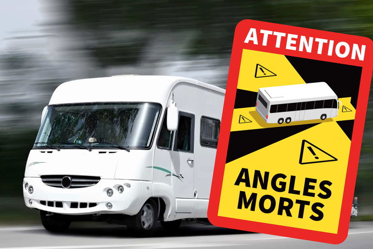 Pegatina Angles-Morts para autocaravanas: Señalización obligatoria del ángulo muerto en Francia
